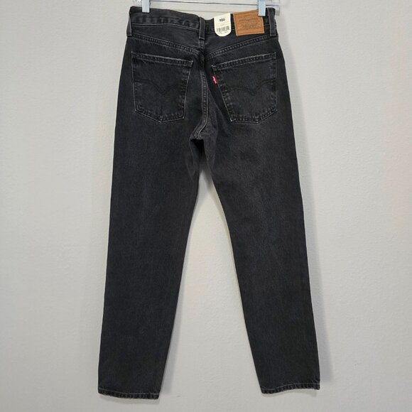 NWT Levi's Premium Middy Straight Leg Jeans Black 26 Minimalist - Picture 2 of 9
